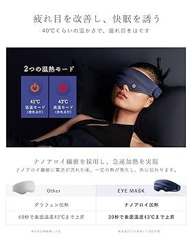 Amazon.co.jp: ホットアイマスク UNPO 充電式 睡眠用 遮光 3D